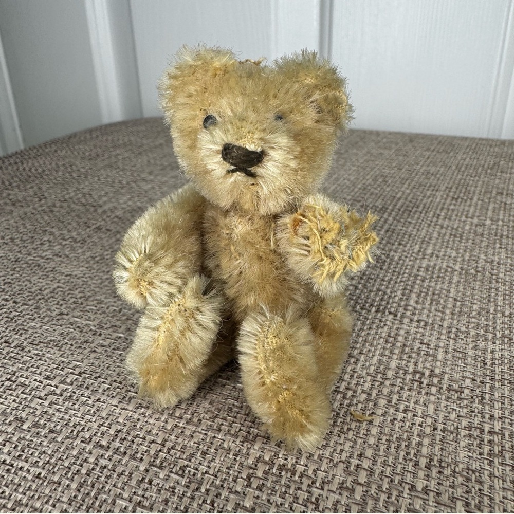 Steiff Mini Bear Plush Vintage 1950s made in Germany Mohair Jointed 3” early toy - Picture 2 of 8
